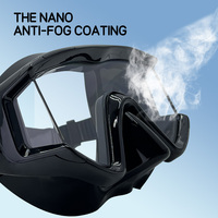 Masque de plongée panoramique professionnel à trois panneaux, étanche, anti-buée, pour la plongée en apnée, la plongée libre, lunettes de natation pour adultes