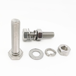 Kit de boulons hexagonaux et écrous en acier inoxydable 304 18-8 entièrement filetés DIN 933 avec rondelles - Product Image 3