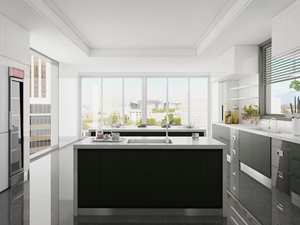 Isla de Cocina Modular Personalizada de Estilo Moderno con Acabado Brillante, Tablero de Melamina y Madera Contrachapada, Fregadero de Acero Inoxidable para Muebles de Hogar y Apartamentos - Product Image 2