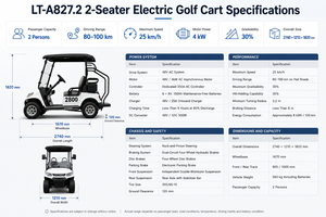 LVTONG Nuevo Carro de Golf de 48V 4kW para 2 Personas, Autobús Turístico, para Club de Caza, con Autonomía de 80 a 100 km - Product Image 3