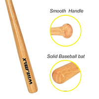 Win.max 32 ''Batte de baseball en bois en caoutchouc Battes en bois en plein air Entraînement sportif pratique et protection de la maison Batte de softball