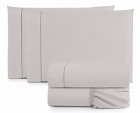 Ensemble de draps plats pour couple 3 pièces, 400 fils, 100% coton premium, doux, qualité hôtelière, rafraîchissant, anti-boulochage, tissé