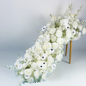 Décoration d'arche <span class=keywords><strong>de</strong></span> mariage en fleurs artificielles en <span class=keywords><strong>soie</strong></span> blanche avec des roses, des phalaenopsis et des hortensias, modèle HP009 - Product Image 2