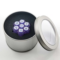 Populaire, tendance bleue : Porte-cylindre de revolver rotatif pour dés polyédriques DND en résine, dés en forme de balle pour jeux de rôle