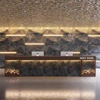 Nouvelle réception intégrée de style chinois rétro pour restaurant salon de beauté cueillette d'oreille pied bain bar comptoir affichage