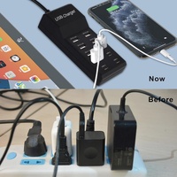 Station de charge USB 50W avec 10 ports, 6 ports USB-A, 4 ports USB-C pour iPhone, montre, tablette, PC, iPad, manette de jeu