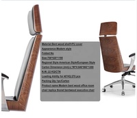 Moderne apparence base en aluminium dossier haut avec boutons chaise en bois design avec roulette