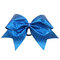 Grand nœud en ruban gros-grain pailleté de 7 pouces pour filles, accessoires pour cheveux de cheerleading avec élastique noir