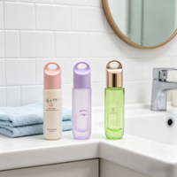 Flacons de parfum élégants en verre, emballages cosmétiques, flacons cosmétiques de luxe vides avec boîtier et bille en acier, flacons de parfum en verre