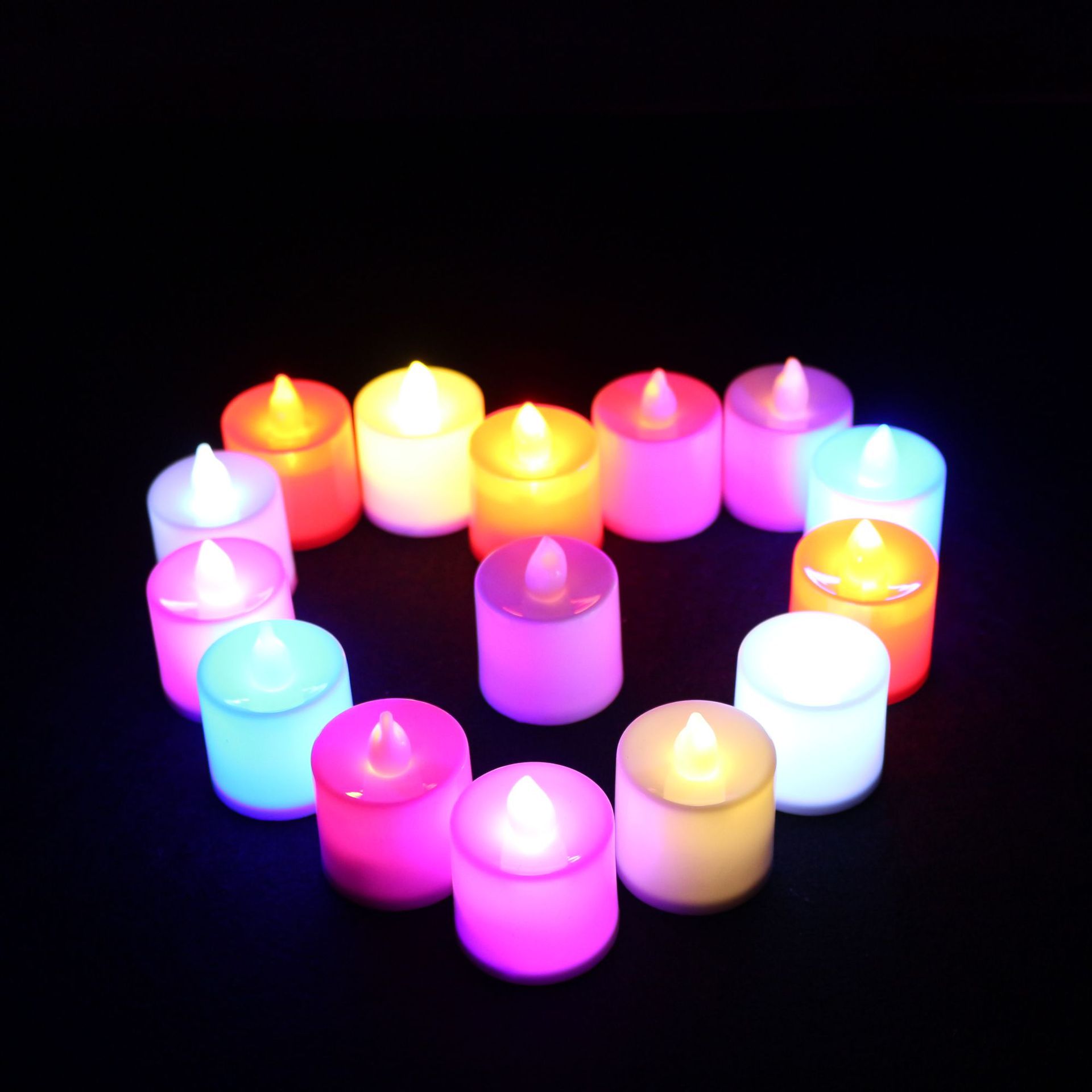 Kleurrijke Elektronische Flame Minder Mini Kaars Lichten Neon Warm Licht Battery Operated Led Kaarsen Flickering Tea Light