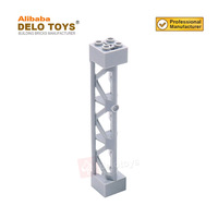 DELO TOYS Blocs de construction en plastique en vrac, support triangulaire vertical 2x2x10 - Type 4 - 3 poteaux, 3 sections (N°95347)