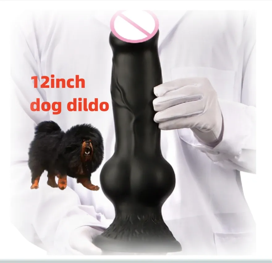 Hot sekking Realista cão dick silicone pênis para uso feminino dildos animais para as mulheres preto enorme dildos animais para as mulheres