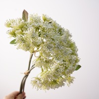 Rangkaian Bunga Tiruan Buatan Tangan 3 Cabang Model Lace Flower, Rumput Kecil Segar untuk Dekorasi, Alat Peraga Pemotretan dari Plastik