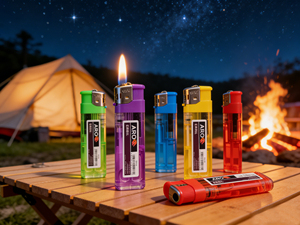 Briquet à gaz électronique personnalisé en plastique, promotionnel, rechargeable, moderne, luxueux, coupe-vent, écologique, certifié ISO9994, pour cigarettes - Product Image 1