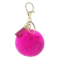 Gantungan Kunci Bulu Halus Korea, Liontin Boneka Lucu, Bola Bulu, Rantai Beludru, Pompom Berbulu, Cincin Dengan Rumbai