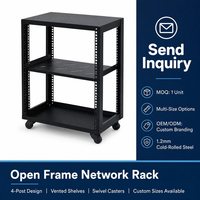 Baie de serveur à cadre ouvert 4 poteaux, rack pour équipement réseau en acier laminé à froid 19 pouces, hauteur U personnalisée, plans d'usine