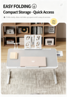 Bureau d'ordinateur ergonomique en bois durable avec tiroir, réglable en hauteur, pliable, portable, avec rangement, table d'étude simple pour le bureau à domicile