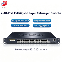 48 Portlu Gigabit 4 SFP TL-SG5452 SG5452 Katman 3 Yönetilebilir Ağ Anahtarı, Kurumsal Veri Merkezi Sunucu Merkezi için