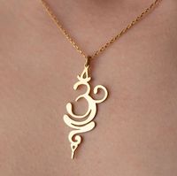 Collier pendentif Gaovo Om plaqué or 18 carats en acier inoxydable 316L, bijou chaîne avec symbole du yoga pour femme, cadeau, usage quotidien