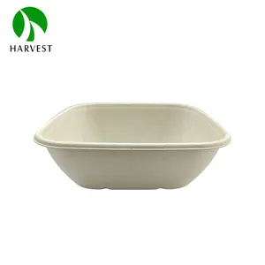 8-Inch Biodegradable Bamboo Food Tray Disposable Paper Boxes