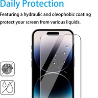 Protection d'écran de téléphone portable incassable HD transparente compatible avec iPhone 14 15 13 16 17 Pro Max XR 9H 21D 2.5D Verre trempé
