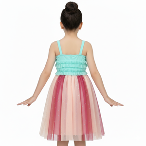 Abiti Estivi Stampati Delpnana con Design a Volant e Lavorazione all'Uncinetto Senza Maniche per Ragazze dai 4 ai 10 Anni per Feste e Balli - Product Image 5