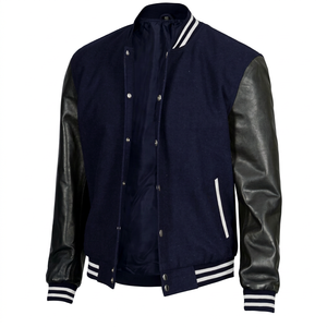 Premium Custom <b>Men</b> Wool <b>Varsity</b> <b>Jacket</b> Genuine Leather Sleeve Letterman <b>Bomber</b> Wholesale College Team Coat WVJ-0042 - Product Image 1