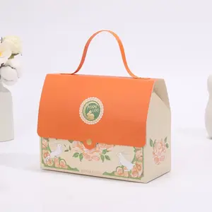 Caja de regalo de vacaciones de conejo con paisaje naranja de último estilo holicholic de lujo de diseño libre