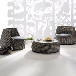 Space-Saving <b>Rattan</b> Furniture Set <b>Outdoor</b> Dining Sectional Table for Patio Garden Parks Living Room Apartment - Product Image 5