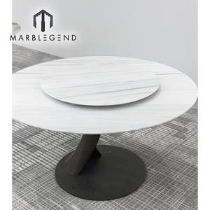 طاولة طعام من الرخام الأبيض الميلانو الطبيعي مخصصة للفلل والفنادق من إنتاج المصنع - Product Image 5