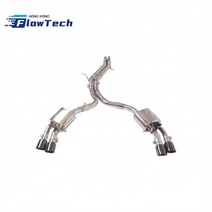ระบบท่อไอเสียแบบ Catback วาล์วควบคุมประสิทธิภาพสูง ผลิตจากสแตนเลส 304 พร้อมปลายท่อแบบ Quad และผิวขัดเงา สำหรับ Audi S5 B9 3.0T - Product Image 5