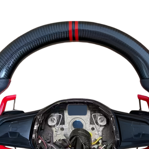 Volant en cuir et fibre de carbone personnalisé pour Volkswagen Polo Scirocco Golf 6 Golf 7 MK7 MK7.5 MK8 Bora Santana <span class=keywords><strong>Caddy</strong></span> - Product Image 5
