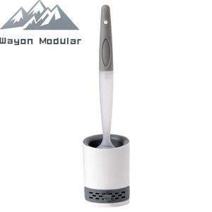 מברשת אסלה מסיליקון לתלייה על הקיר של Wayon עם מתקן נוזלים ומעמד מאוורר, סט לניקוי אסלה - Product Image 6