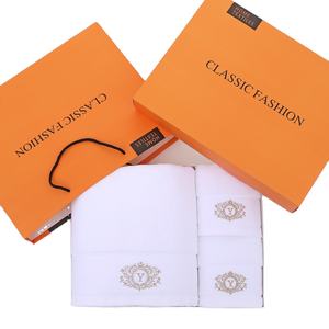 高品質 100%コットン バス タオル セット 刺繍入り 無地スタイル 高級箱入り ギフト ホテル・ビーチ用 ソフト 吸水性 カスタム - Product Image 6