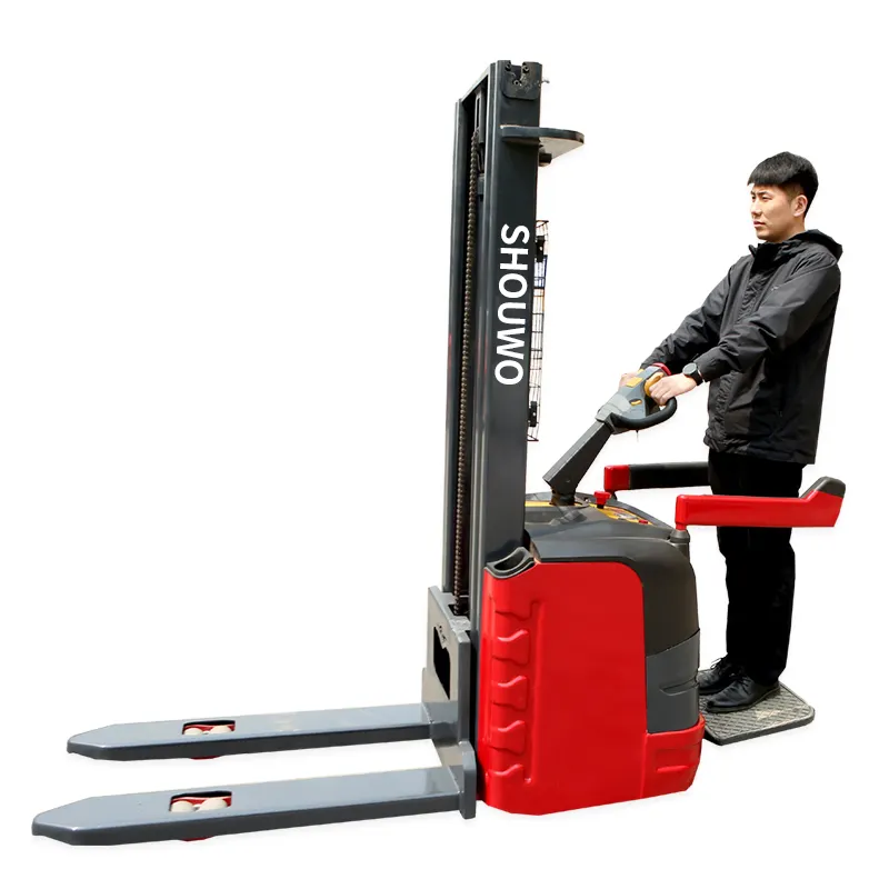 Shouwo 1.2 tấn 3M 4.5m Pallet nâng electr Stacker xe nâng Pallet Stacker