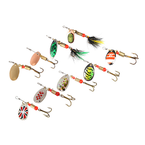 Spinner de pêche 3g4g5g cuillère en métal peint appât leurre queue eaux douces avec plume lame française carpe rivière lac ruisseau 10 couleurs - Product Image 3