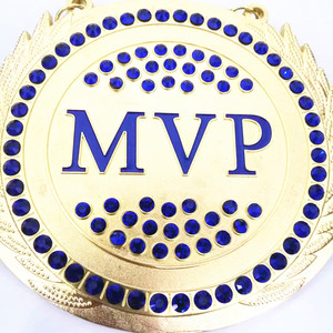 可定制MVP奖牌超大金属动态青铜镀金热旋转水钻定制标志油漆铸造运动 - Product Image 5
