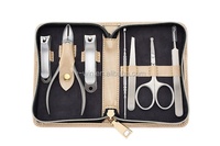 Ensemble de manucure et pédicure professionnel de luxe en acier inoxydable 8 en 1 avec fermeture éclair, kits personnalisés avec logo imprimé pour adultes