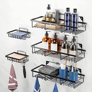 Lot de 2 étagères de douche murales en acier inoxydable antirouille à forte adhérence pour cuisine et salle de bain - Product Image 6
