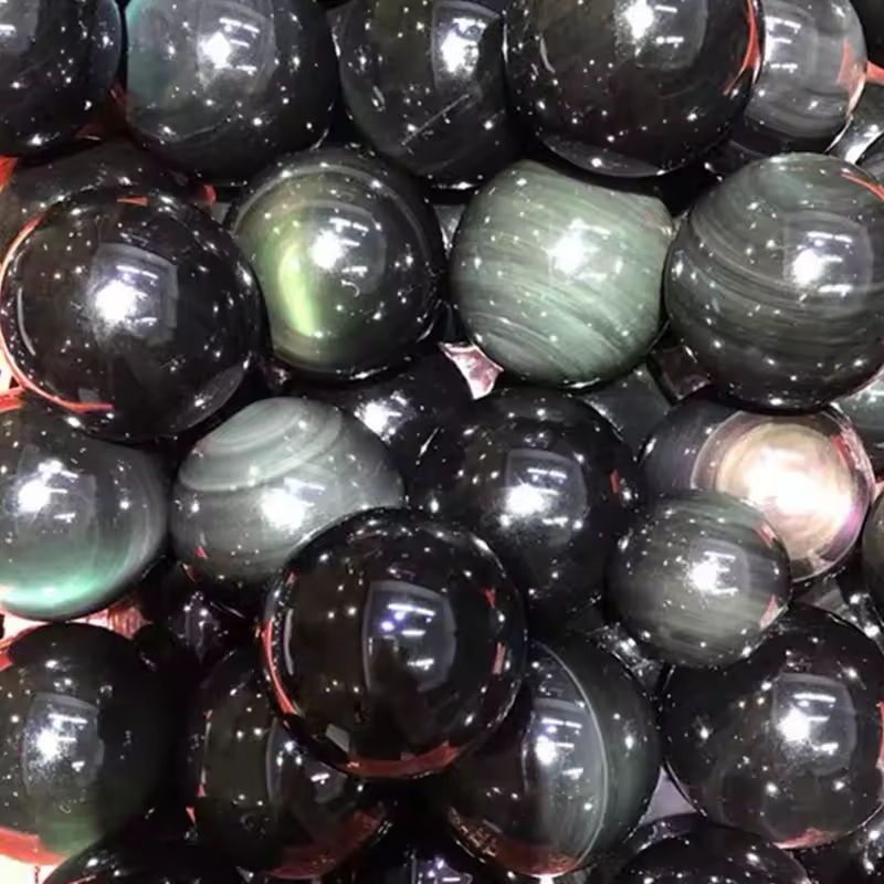 Obsidienne arc-en-ciel noire