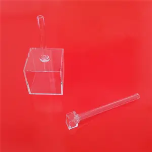 Square Customized Cuboid Pyrex Borosilicate Glass Cuvette Atomic Vapor Cell With Stem