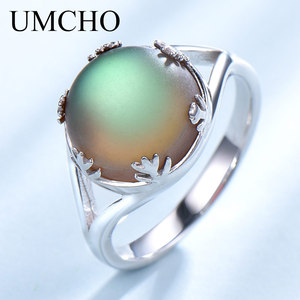 Anel Feminino de Prata Esterlina 925 de Alta Qualidade, Personalização por Atacado, Anel com Pedra Preciosa <span class=keywords><strong>Aurora</strong></span> Moonlight - Product Image 2