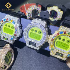 인기 남성 야외 활동 시계 아이스 아웃 힙합 쥬얼리 925 실버 VVS D 모이사나이트 다이아몬드 베젤 프리미엄 스포츠 시계 - Product Image 5