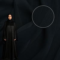 Tela para Abaya Tejida, Estilo Oriente Medio, Dubai, Crepé Zoom, Vestido Musulmán para Mujeres y Niñas, Tela Nida Negro Azabache para Confección de Abayas
