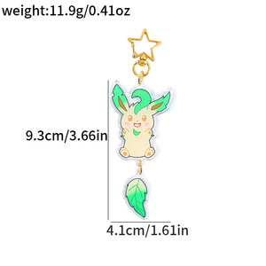 Porte-clés <span class=keywords><strong>en</strong></span> acrylique style <span class=keywords><strong>dessin</strong></span> animé 2D <span class=keywords><strong>Pokémon</strong></span>, pendentif de sac à dos, imprimé UV, Eevee 9 formes, promotion de marchandises <span class=keywords><strong>en</strong></span> plastique écologique - Product Image 4