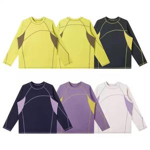 Kaos Lapisan Dasar Lengan Panjang Kontras Warna Tebal Hangat Berbahan Fleece Dua Sisi untuk Luar Ruangan - Product Image 4