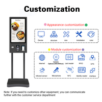 Kiosque Android POS blanc 24/32 pouces avec écran tactile, terminal de paiement, machine en libre-service, imprimante, restaurant, commerce de détail
