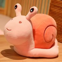 Peluche escargot rose de 7,8 pouces, adorable escargot brodé en peluche, jouet interactif pour chiens et chats