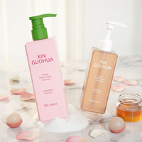 Bouteille de shampooing en plastique de forme carrée de 250 ml et 500 ml, bouteille de gel douche avec impression et design personnalisés pour l'emballage cosmétique