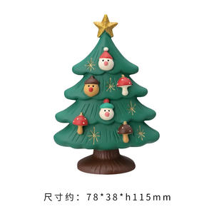 Bonne qualité qingheng cadeau <span class=keywords><strong>de</strong></span> Noël champignon forêt jouer décoré à la main paysage poupée résine décoration - Product Image 4